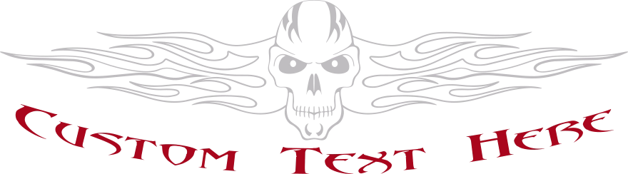 Tribal Flaming Skull Graphic Design Style TFSK